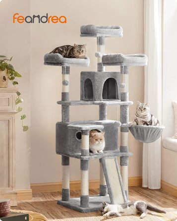 Дряпак Feandrea XXL для котів, 169 см, світло-сірий, модель PCT019W01