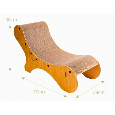 Низька картонна дряпалка для великих котів, коричнева, до 60 см