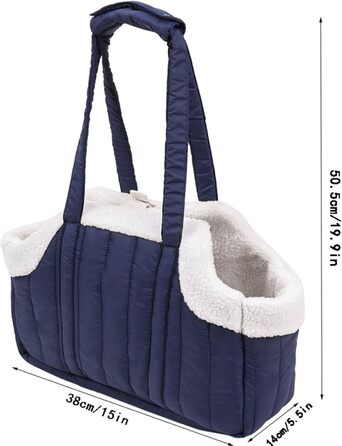 Транспортна сумка для собак та котів, для цуценят, миється, складається, з безпечним шнуром, з ручками, широке дно, темно-синій