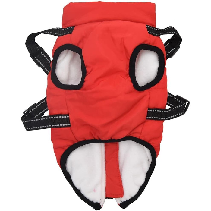 Водонепроникний теплий дощовик для собак з шлейкою, дощовик для собак, тепла куртка для цуценят, червоний (l28)