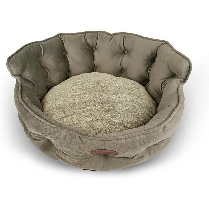 Ліжко для собак і котів King Beige, 3 розміри, знімний чохол, машинне прання, середнє 58 см