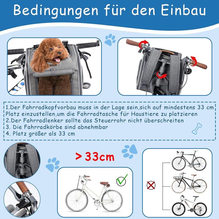 Корзина для собак на велосипед, розширювана, складана, з 4 дверцятами та сітковими вікнами, сумка-рюкзак для тварин, для котів та собак середніх та малих порід