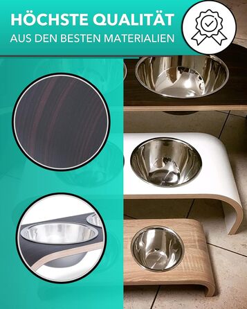 Набір мисок для собак ilaCasa Makassar - 2 шт. Підвищені, для корму та води