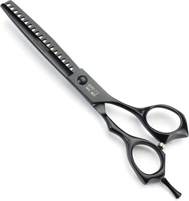 Професійна японська ножиця для грумінгу собак 7 дюймів (440C сталь) + фінішна ножиця, чорний костюм