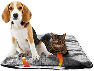 Тепла ковдра для собак Fellou 90 x 64 см - самонагріваюча, миється, без сторонніх звуків, сірого кольору