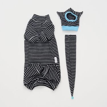 Набір одягу для сфінксів: муфта та сорочка, чорно-білі, дихаючі, розмір Small