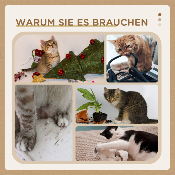 PawHut Cat Tree з котячою печерою 82,5H см, іграшка з сизалю та м'ячем для маленьких котів, стайня та кольорова в жовтому кольорі