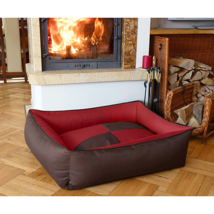 BedDog Hundebett 2в1 MAX Quattro, велике лежання для собак з Cordura, миється, з бортиком, диван для собак, для дому та вулиці, XXL, Mystic, зелено-коричневий, 70 x 55 x 18 см