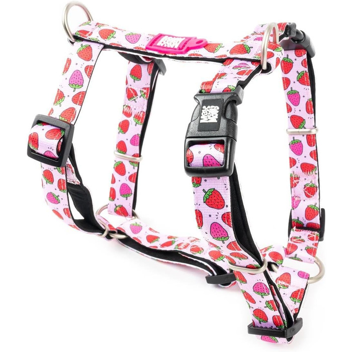 Нашийник для собак Ax & Olly H-For Ultrabequees з неопрену для середніх собак, Monkey Mania, з підкладкою, безпечний та ультралегкий, Kofort – для вашого вірного друга (XS, Strawberry Dream)