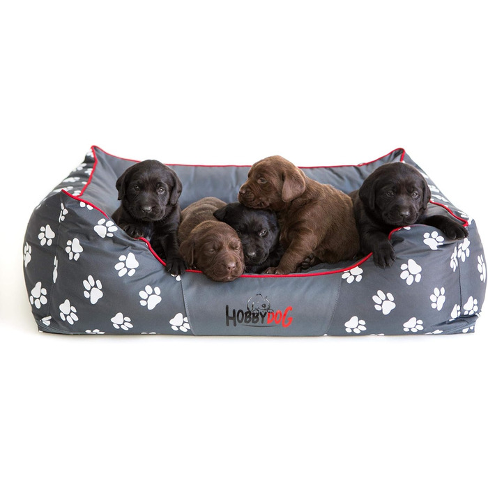 Ліжко для собак Prestige M, сіре з лапами, 85 x 65 см - знімний, пральний чохол