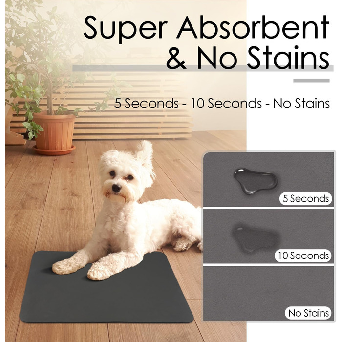 Килимок для годування собак та котів ThinkPet 60x40 см, силіконовий, неслизький, водонепроникний, сірий