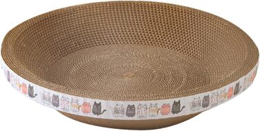 Круглі когтеточки для котів, лежанка-чаша, когтеточка-миска, котяче ліжко з картону, когтеточка, картон для кошенят, малі та середні коти (діаметр 45 см)