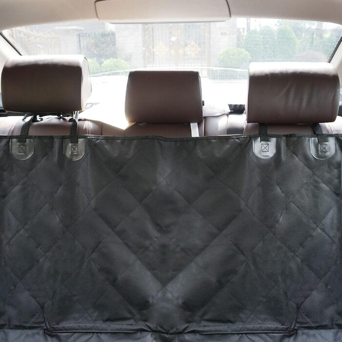 Автомобільний аксесуар для собак Todeco: зручний, миючий, знімний автокрісло для великих та середніх собак з фіксатором, кишенями та водонепроникним покриттям (чорний)