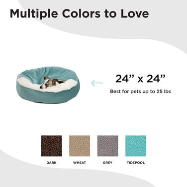 Ліжко для кота та собаки Sheri Cozy Cuddler Ilan, з підстилкою, блакитне, 61x61 см