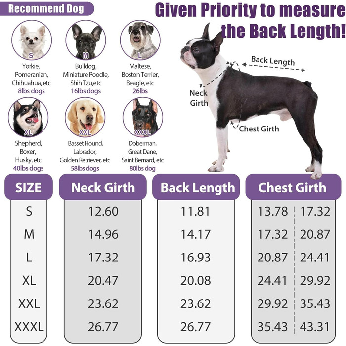 Теплий водонепроникний пуловер для собак DENTRUN з флісовою підкладкою, зимовий одяг для собак середнього розміру, зимова куртка для собак (Камуфляж, білий) XX-Large, фіолетовий