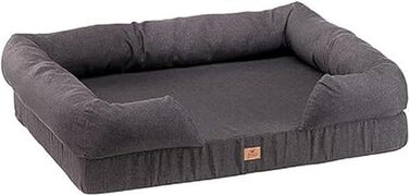 Крісло-ліжко для собак Ferplast, великих порід, з ефектом пам'яті, ортопедичне, 93x73x22,5 см (Сірий), розмір 112x88x27 см
