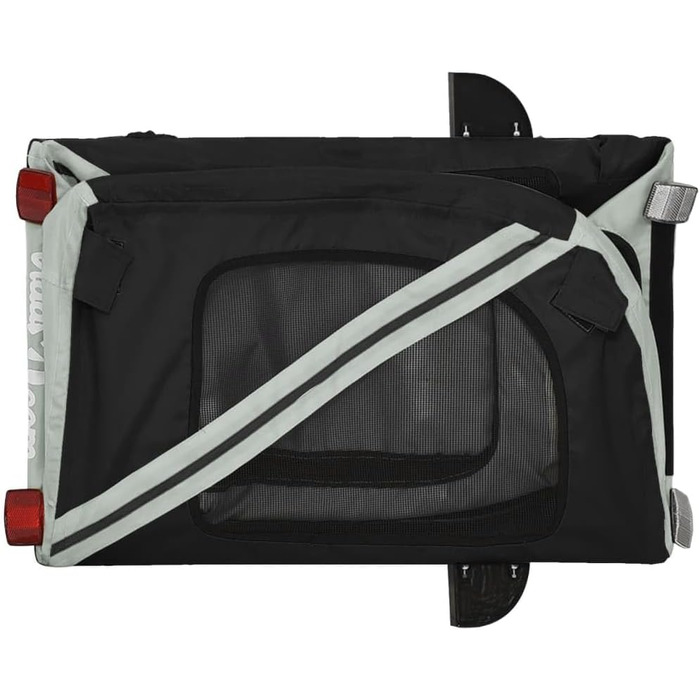 Фургон для собак VidaXL – переносний, з відбивачами та прапорцем, до 45 кг, Oxford-тканина, сірий (125 x 63 x 66 см)