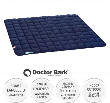 М'яка якісна лежанка для собак Doctor Bark, розмір M (80x70 см), K&ouml;nigsblau (Королівський блакитний), витривала, для дому та вулиці, пральна до 95°C