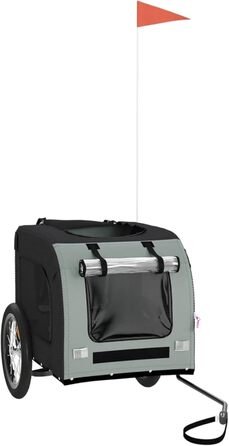 Причіп для велосипеда Gecheer для собак, чорний, з оксфордської тканини та сталі, вантажопідйомний, транспортний (125 x 64 x 66 см)