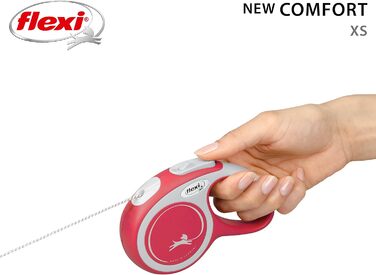 Flexi рулетка-повідець для собак, XS, 3 м, червоний, до 8 кг, з м'якою ручкою
