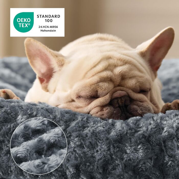 Крісло-лежанка для собак середніх порід BEDSURE - 71x50x7 см, сіре, миюче, з антиковзаючою основою