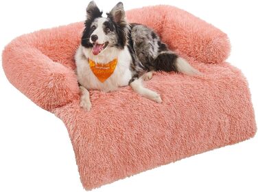 Ліжко для собак Feandrea FluffyHug, XL, 110x95x18 см, м'яка підстилка, захист дивану, рожевий колір