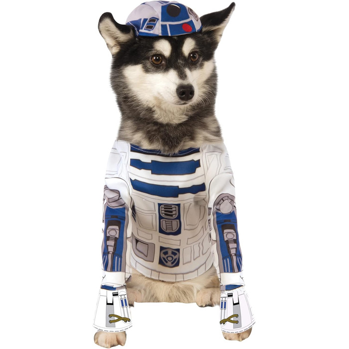Костюм для собаки Star Wars R2-D2 від Rubie's, білий, розмір S (обхват шиї до хвоста 28 см, обхват грудей 43 см), для Хелловіну