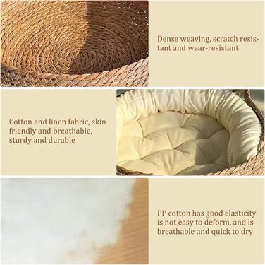 Кігтеточка-гніздо для котів Obelunrp, 43 см, кругленьке, з м'яким подушечком, стійке до подряпин, для дому, підходить для великих котів (середнього розміру)