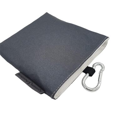 Сумка для ласощів для собак з магнітом та карабіном з ламінованої бавовни - сіра