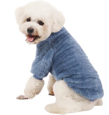 Пуловери для собак Kyaringtso, 2 шт., для маленьких собак, одяг для собак, дівчаток та хлопчиків, ультрам'які та теплі, зимові, на Різдво (XXS - XXL, блакитний + світло-коричневий + темно-сірий)