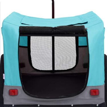 LAPOOH 2-в-1 Причіп для велосипеда та візок для бігу, причіп для собак, комфортний візок, блакитний та сірий