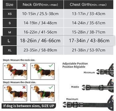 Шлейка для собак HEELE No-Pull, чорно-квітковий дизайн, L, м'яка, дихаюча, регульована, світловідбиваюча, з м'яким ручним захопленням