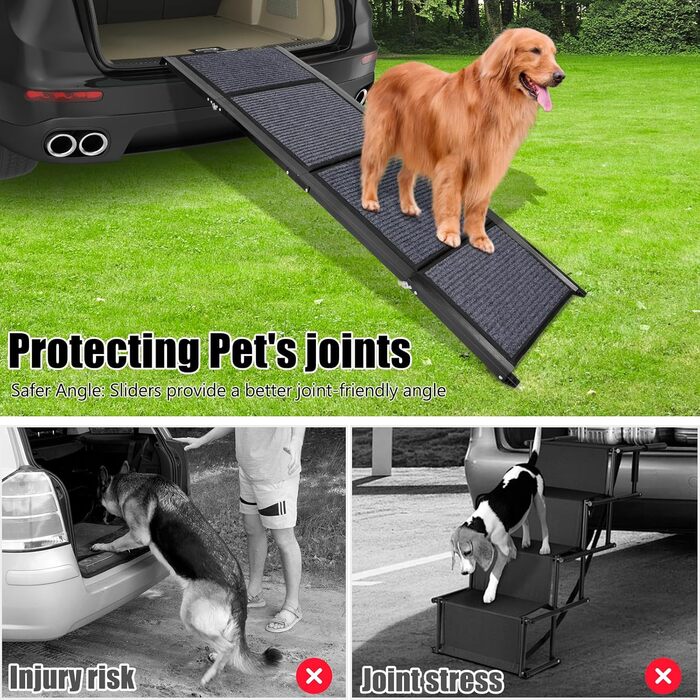 Рампа для собак у машину, 160 см, антиковзка поверхня, для SUV, середніх та великих собак