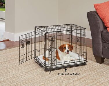 Кругле ліжко для собак QuietTime від Midwest Homes for Pets, біле флісове, м'яке, для переносок 61 см, для маленьких порід, L 53 x 7 x 42 см