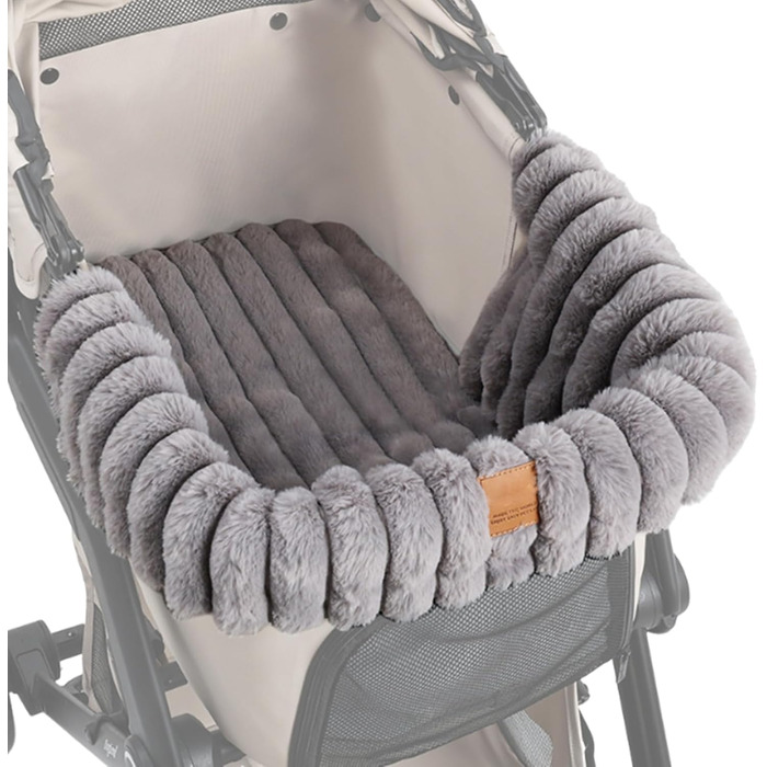 М'яка килимок для візка для дитини та домашніх тварин, теплий плюшевий, з магнітною застібкою, сірий