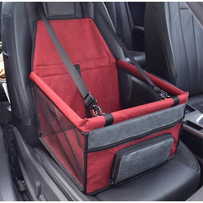 Автомобільний чохол на сидіння для собак та котів, дихаючий, водонепроникний, з безпечною шлейкою, для маленьких собак та цуценят, червоний