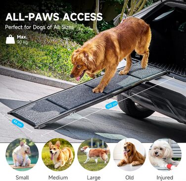 Східці для собак CO-Z 170 см: легкий доступ у машину для собак до 90 кг з антиковзким покриттям