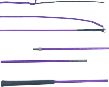 Лонжировочна вуздечка JA Horse, 180 см, роздільна, зрізна, з ручкою JA basic (фіолетовий)