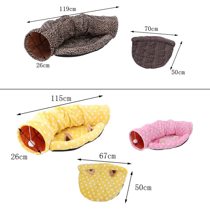 Тунель-ліжко для котів Tubayia, іграшка-тунель для котів, рожевий