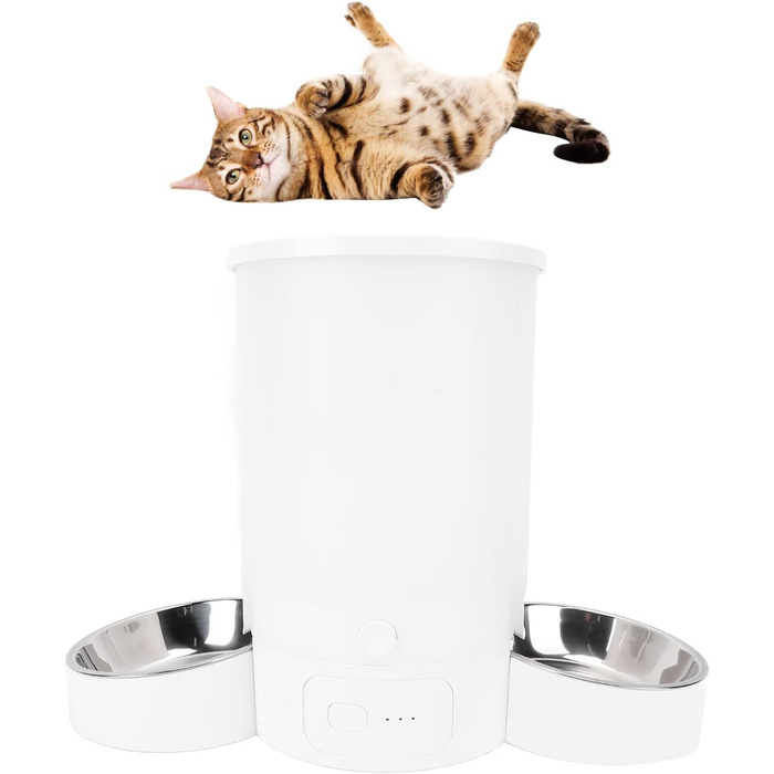 Автомат годування котів Ejoyous з 2 мисками, 3л, WiFi, програмування, запис голосу, керування через додаток