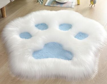 Килимок з лапами собаки, імітація довгого хутра, вовна, для вітальні, килимок з штучного хутра для спальні, вітальні, дивану, декор, білий, 150x150 см