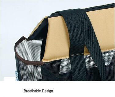 Дихаюча літня переноска для собак та котів, чорна, S, 38 x 20 x 25 см