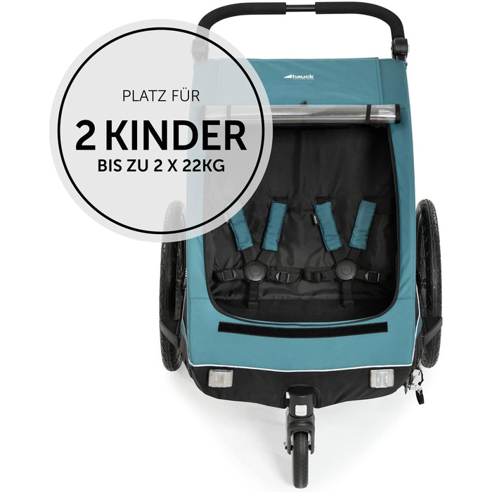 Дитячий велопричіп 2в1 Hauck Dryk Duo Petrol