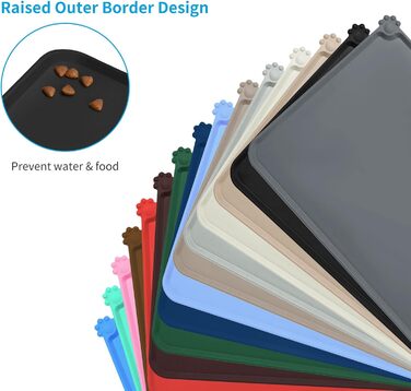 Силіконовий килимок для годування собак та котів AUDWUD, чорний, 61x41 см, антиковзаючий