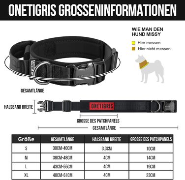 Нашийник для собак OneTigri з металевою застібкою (S, Чорний)