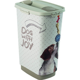 Контейнер для кормів для тварин Rotho MyPet Cody 50л з кришкою та дозатором, поліпропілен (BPA-free), бежевий/білий