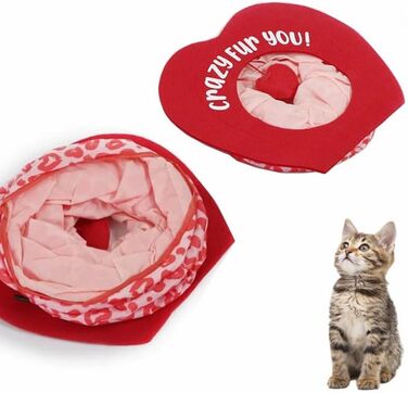 Туннель-іграшка для котів та тварин, Pop-Up, складаний, для дому (червоний)