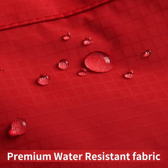 Преміум дощовик для собак з капюшоном, розмір S (Small), червоний. Дощовик для маленьких собак, для активного відпочинку, водонепроникний, з кишенями.