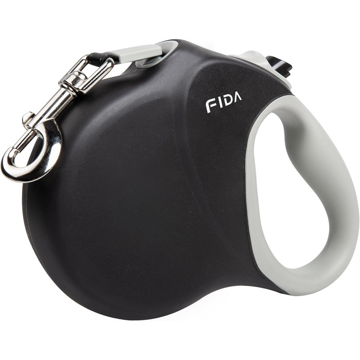 Рулетка для собак Fida 8м, чорна, до 50 кг, 2025