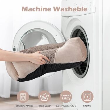 Ортопедичне ліжко для собак INVENHO, велике, прямокутне, м'яке, з неслизьким дном, для цуценят та дорослих собак, бежеве (76,2 x 61,0 x 22,9 см)